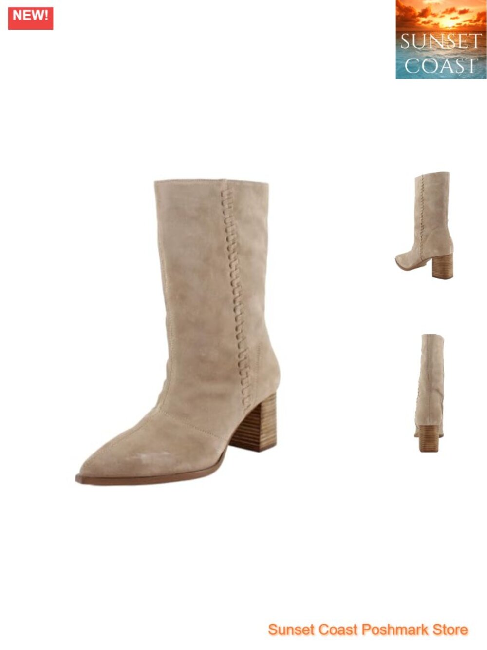 Slouchy Suede Ankle Booties with Pointed Toe and Stacked Block Heel